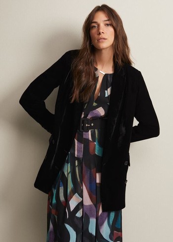 Phase Eight Avani Velvet Jackets Black Canada | NEWLKO-406